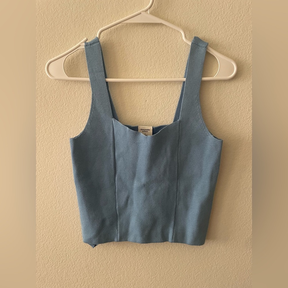 Abercrombie & fitch blue cropped tank top blouse - Picture 5 of 5